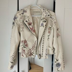 BLANKNYC Embroidered + Studded Leather Jacket